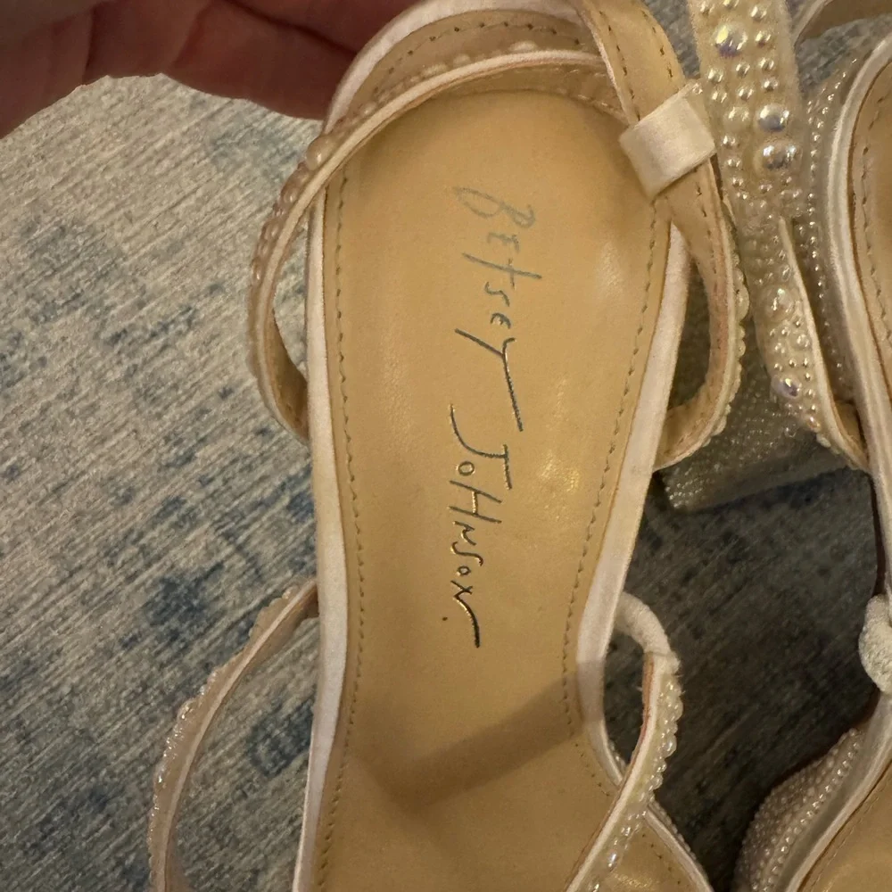 Betsey Johnson Ivory Strappy Heels - Picture 2 of 8